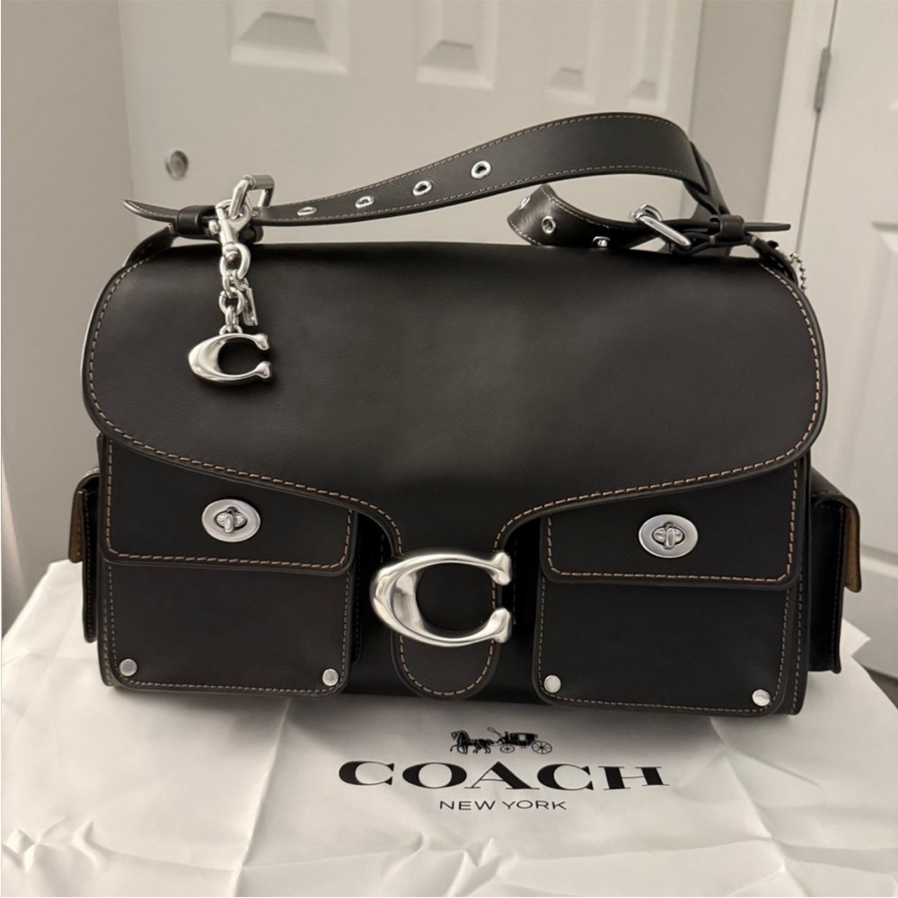 Coach Cargo Tabby 36 Leather Shoulder Bag (Charm not included)